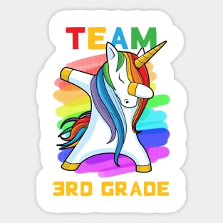 Team 3RD GRADE Unicorn Dabbing Gift Back To School Sticker